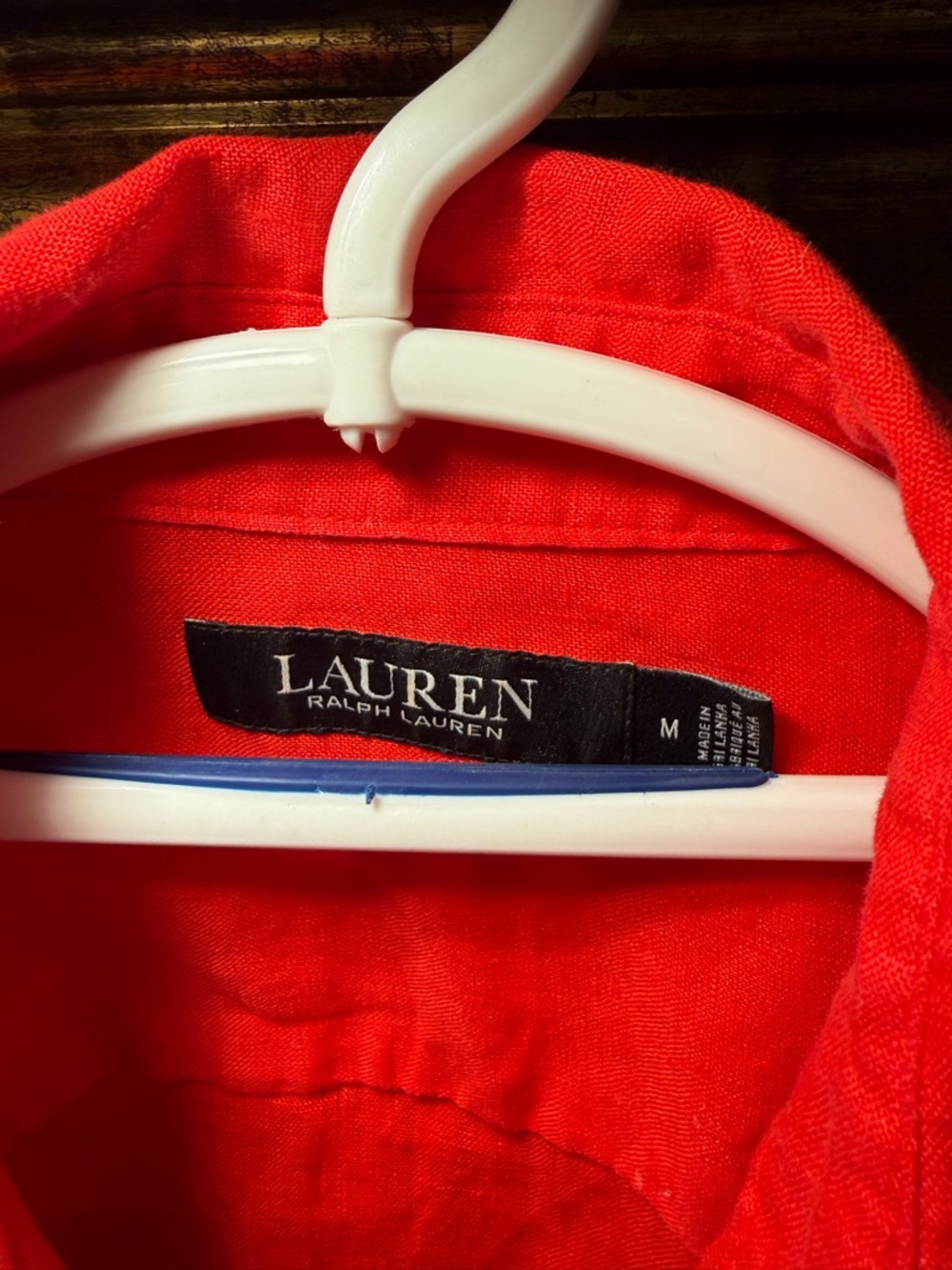 Ralph Lauren Bright Red linen tie front Shirt - Medium - Picture 3 of 4